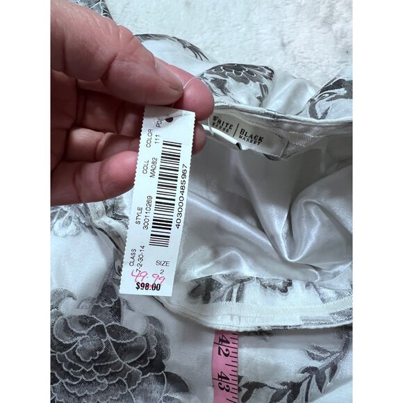 White House Black Market Floral Blazer & Pencil Skirt Set Elegant Formal Wear Wh - Picture 11 of 12